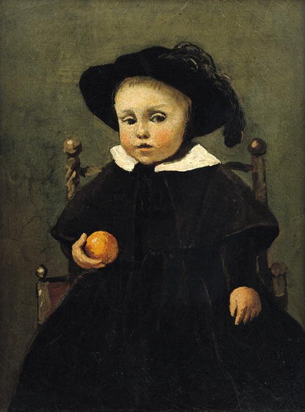 The Painter Adolphe Desbrochers (1841-1902) as a Child, Holding an Orange, 1845