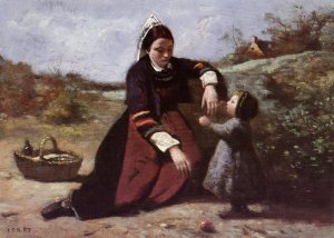 Breton Woman and her Little Girl, 1855-65