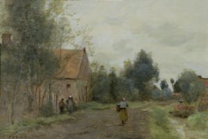 Sin near Douai, Village Street in the Morning, Grey Weather, 1872