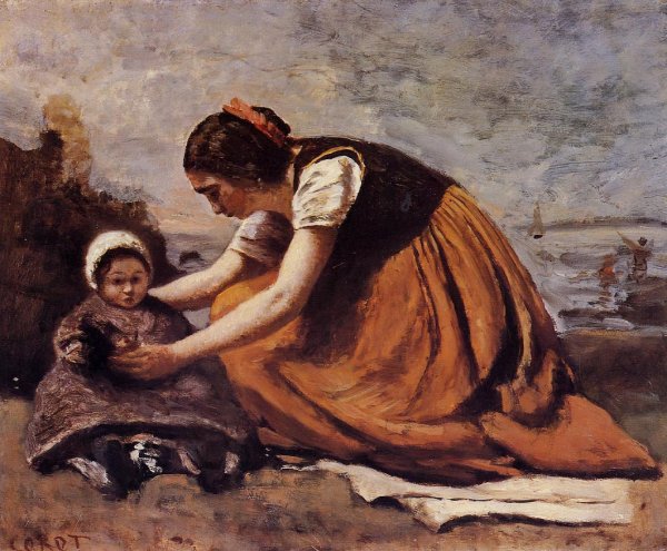 Mother and Child on the Beach