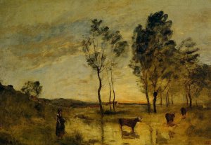 Le Gue (aka Cows on the Banks of the Gue) 1870-1875