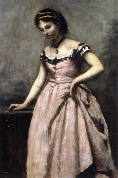 Young Woman in Pink Dress