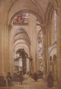 Interior of the Cathedral of St. Etienne, Sens, c.1874