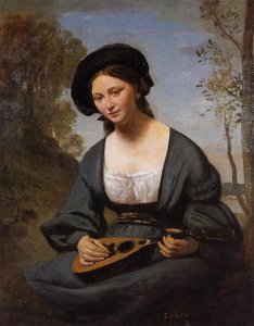 Woman in a Toque with a Mandolin