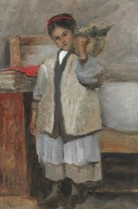 La petite Seraphine vetue du gilet de Corot (dans sa chambre aA  Arleux)